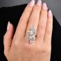  Estate 9.50cts Diamond Cluster Platinum Cocktail Ring