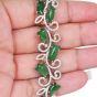  Interlocking Diamond Tulip Motif Jade  18k Wide Gold  Bracelet