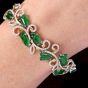  Interlocking Diamond Tulip Motif Jade  18k Wide Gold  Bracelet