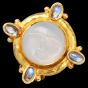 Elizabeth Locke18K gold Moonstone intaglio Glass earrings