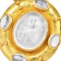 Elizabeth Locke Moonstone 18K Intaglio Woman Playing Lyre Earrings|Dover Jewelry|