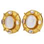 Elizabeth Locke Moonstone 18K Intaglio Woman Playing Lyre Earrings|Dover Jewelry|