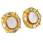 Elizabeth Locke Moonstone 18K Intaglio Woman Playing Lyre Earrings|Dover Jewelry|