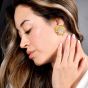 Elizabeth Locke Moonstone 18K Intaglio Woman Playing Lyre Earrings|Dover Jewelry|