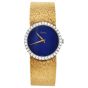 Vintage Piaget Lapis Dial Diamond 18K Mesh Gold Ladies Watch
