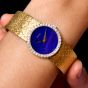 Vintage Piaget Lapis Dial Diamond 18K Mesh Gold Ladies Watch