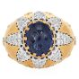 Buccellati Cabochon Sapphire Diamond 18K Gold Cocktail Ring |Doverjewelry|