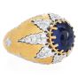 Buccellati Cabochon Sapphire Diamond 18K Gold Cocktail Ring |Doverjewelry|