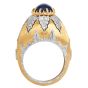 Buccellati Cabochon Sapphire Diamond 18K Gold Cocktail Ring |Doverjewelry|