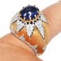 Buccellati Cabochon Sapphire Diamond 18K Gold Cocktail Ring |Doverjewelry|