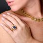 Buccellati Cabochon Sapphire Diamond 18K Gold Cocktail Ring |Doverjewelry|