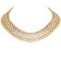 Estate 9.36carats Diamond 18K Gold Mesh Choker Statement Necklace 