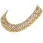 Estate 9.36carats Diamond 18K Gold Mesh Choker Statement Necklace 