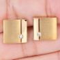 Vintage BIRKS 18K Yellow Gold Diamond Square Men Cufflinks|Dover Jewelry|