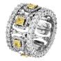 GIA Fancy Intense Yellow 6.60 carat Diamond Platinum Eternity Ring
