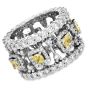 GIA Fancy Intense Yellow 6.60 carat Diamond Platinum Eternity Ring