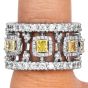 GIA Fancy Intense Yellow 6.60 carat Diamond Platinum Eternity Ring