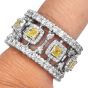 GIA Fancy Intense Yellow 6.60 carat Diamond Platinum Eternity Ring