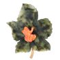 CELLINO 14K Yellow gold Coral Frog Green Jade Maple Leaf Brooch|Dover Jewelry|