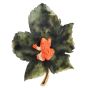 CELLINO 14K Yellow gold Coral Frog Green Jade Maple Leaf Brooch|Dover Jewelry|