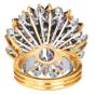 Estate Amethyst Diamond Sapphire 18K Gold Floral Cocktail Ring|Dover Jewelry|