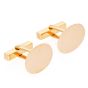 Tiffany & Co. 14K Yellow Gold Statement Oval Disc Men Cufflinks 