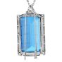 Large Blue Topaz 158.74 carats Diamond 18K Gold Brooch Pin Pendant 
