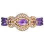 Estate Amethyst Diamond 18K Gold Multi Strand Statement Bracelet|Dover Jewelry|