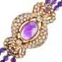 Estate Amethyst Diamond 18K Gold Multi Strand Statement Bracelet|Dover Jewelry|