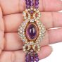Estate Amethyst Diamond 18K Gold Multi Strand Statement Bracelet|Dover Jewelry|