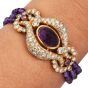 Estate Amethyst Diamond 18K Gold Multi Strand Statement Bracelet|Dover Jewelry|
