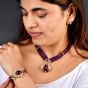 Estate Amethyst Diamond 18K Gold Multi Strand Statement Necklace