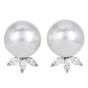 17mm Southsea Pearl Platinum 18K Gold Statement Earrings