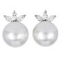 17mm Southsea Pearl Platinum 18K Gold Statement Earrings