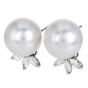 17mm Southsea Pearl Platinum 18K Gold Statement Earrings