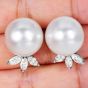 17mm Southsea Pearl Platinum 18K Gold Statement Earrings