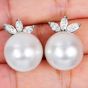 17mm Southsea Pearl Platinum 18K Gold Statement Earrings