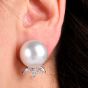 17mm Southsea Pearl Platinum 18K Gold Statement Earrings
