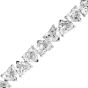 Classic 12.54cttw Heart Cut Diamond 18K White Gold Tennis Bracelet