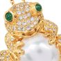 Estate Diamond Pearl 18K Gold Frog Brooch pin and  Pendant|Dover Jewelry|