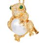 Estate Diamond Pearl 18K Gold Frog Brooch pin and  Pendant|Dover Jewelry|
