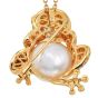 Estate Diamond Pearl 18K Gold Frog Brooch pin and  Pendant|Dover Jewelry|