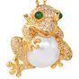 Estate Diamond Pearl 18K Gold Frog Brooch pin and  Pendant|Dover Jewelry|