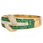 Estate 16.75cttw Diamond Emerald 18K Gold Statement Bangle Bracelet |Dover Jewelry|