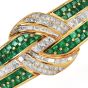 Estate 16.75cttw Diamond Emerald 18K Gold Statement Bangle Bracelet |Dover Jewelry|