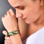 Estate 16.75cttw Diamond Emerald 18K Gold Statement Bangle Bracelet |Dover Jewelry|