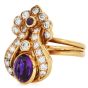 Estate Amethyst 2.90cts Diamond 18K Gold Floral Cocktail Ring|Dover Jewelry|