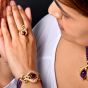 Estate Amethyst 2.90cts Diamond 18K Gold Floral Cocktail Ring|Dover Jewelry|
