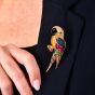Estate Pave Diamond 16.10cts Multigem 18K Gold Parrot Brooch pin |Dover Jewelry|