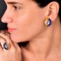 Sapphire Diamond Emerald Platinum 18K Gold Floral Cluster Statement Earrings|Dover Jewelry|
